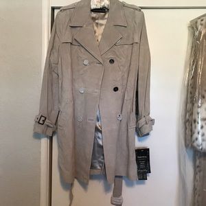 Suede trench coat